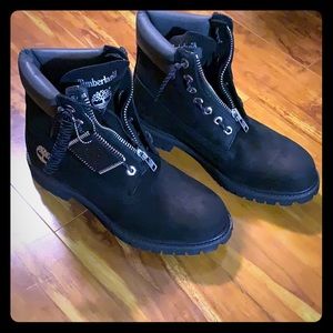 Fresh pair (black/silver trim) Timberland boots